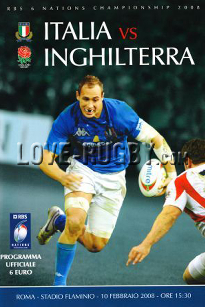 2008 Italy v England  Rugby Programme
