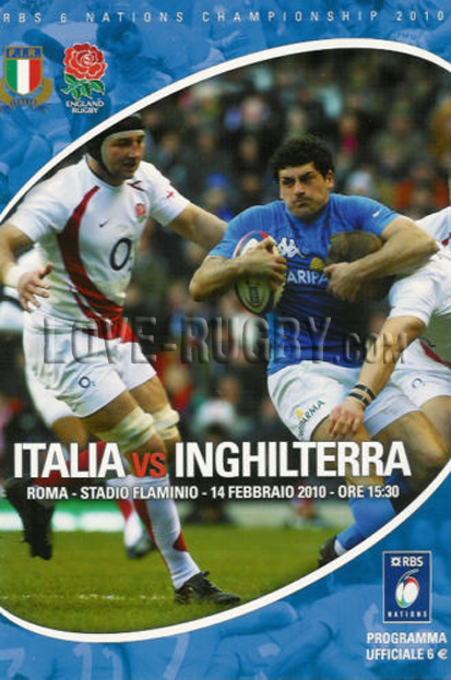 2010 Italy v England  Rugby Programme