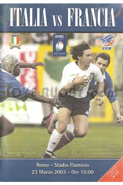 2003 Italy v France  Rugby Programme