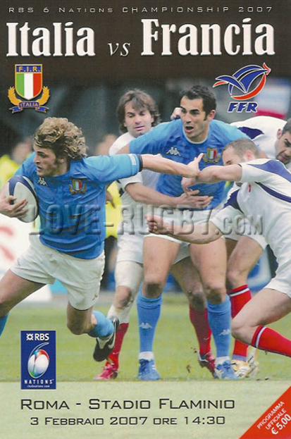 2007 Italy v France  Rugby Programme