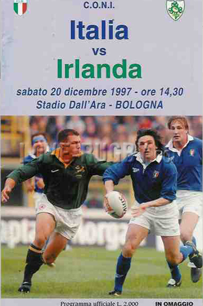 1997 Italy v Ireland  Rugby Programme