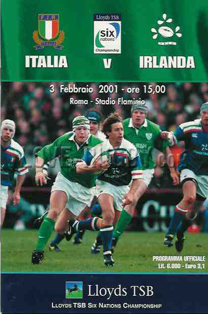 2001 Italy v Ireland  Rugby Programme