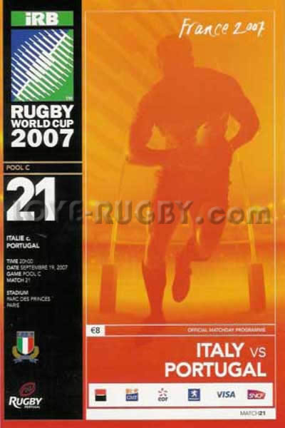 2007 Italy v Portugal  Rugby Programme