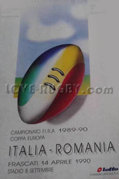 1990 Italy v Romania  Rugby Programme