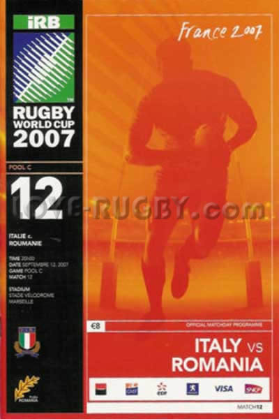 2007 Italy v Romania  Rugby Programme