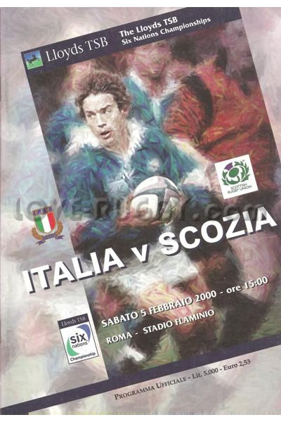 2000 Italy v Scotland  Rugby Programme