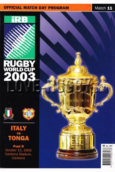 2003 Italy v Tonga  Rugby Programme