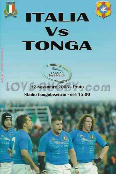 2005 Italy v Tonga  Rugby Programme