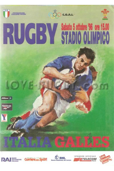 1996 Italy v Wales  Rugby Programme