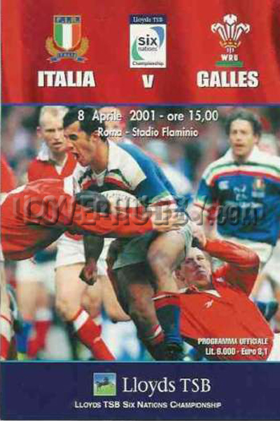 2001 Italy v Wales  Rugby Programme