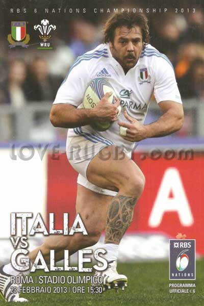 2013 Italy v Wales  Rugby Programme