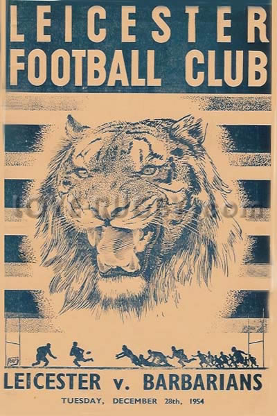 1954 Leicester v Barbarians  Rugby Programme