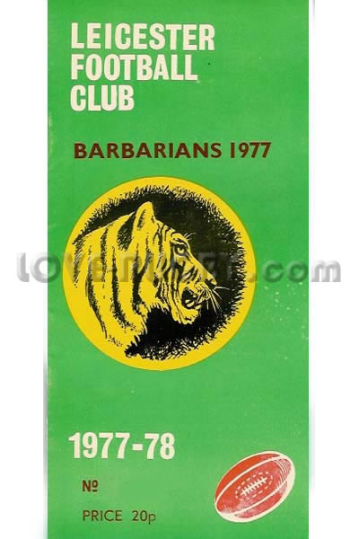 1977 Leicester v Barbarians  Rugby Programme