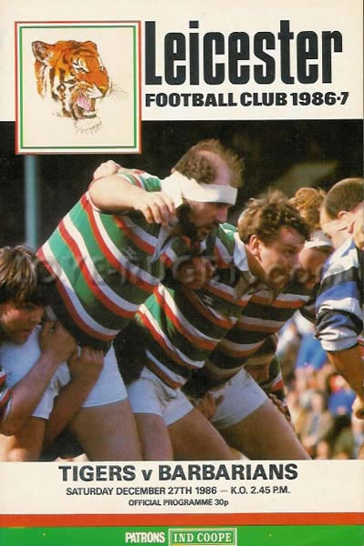 1986 Leicester v Barbarians  Rugby Programme