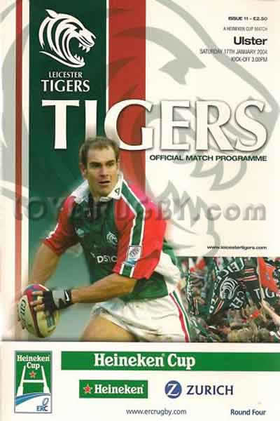 2004 Leicester v Ulster  Rugby Programme