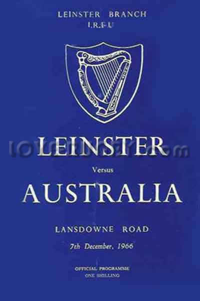 1966 Leinster v Australia  Rugby Programme