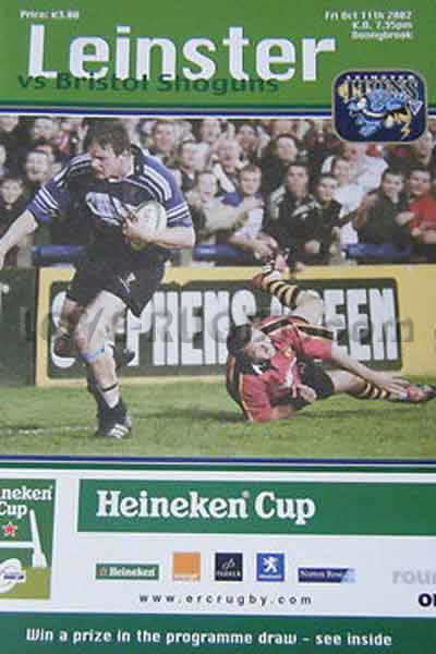 2002 Leinster v Bristol  Rugby Programme