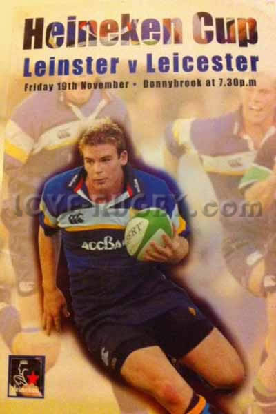 1999 Leinster v Leicester  Rugby Programme