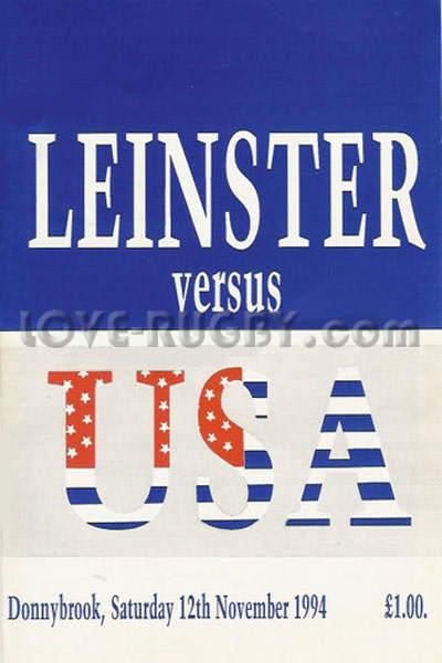 1994 Leinster v USA  Rugby Programme