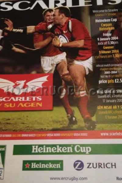 2004 Llanelli v Agen  Rugby Programme