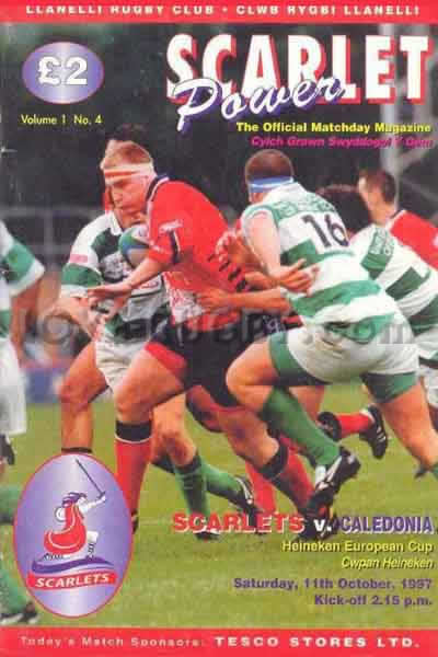 1997 Llanelli v Caledonia  Rugby Programme
