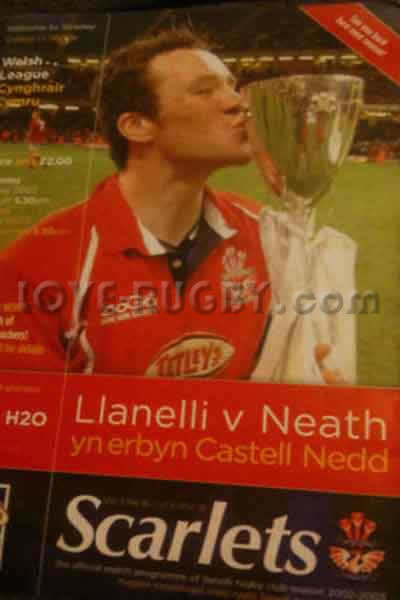 2003 Llanelli v Neath  Rugby Programme