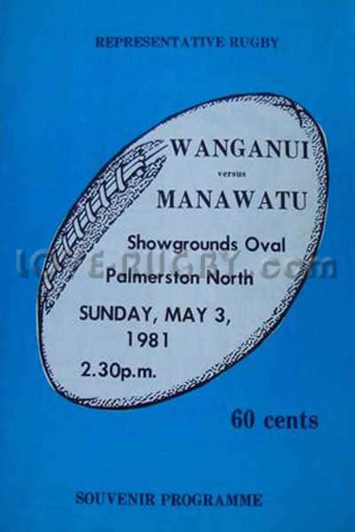 1981 Manawatu v Wanganui  Rugby Programme