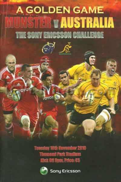 2010 Munster v Australia  Rugby Programme