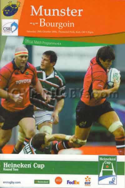 2006 Munster v Bourgoin  Rugby Programme