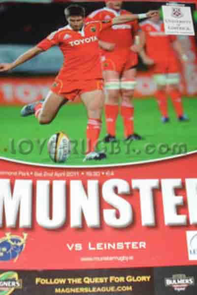 2011 Munster v Leinster  Rugby Programme