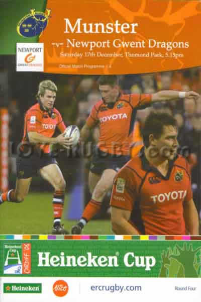 2005 Munster v Newport  Rugby Programme