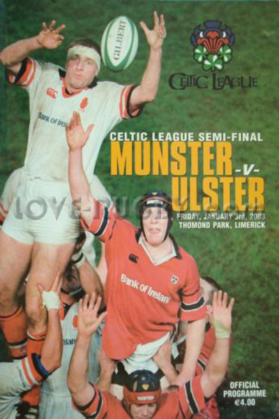 2003 Munster v Ulster  Rugby Programme