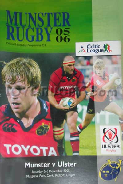 2005 Munster v Ulster  Rugby Programme