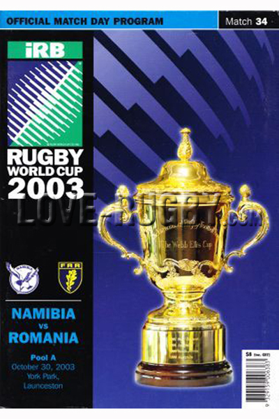 2003 Namibia v Romania  Rugby Programme