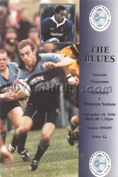 1996 Newbury v Samoa  Rugby Programme