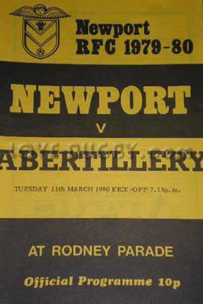 1980 Newport v Abertillery  Rugby Programme