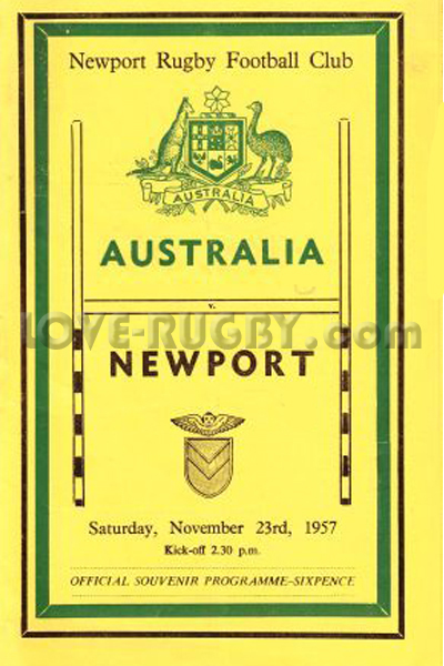 1957 Newport v Australia  Rugby Programme