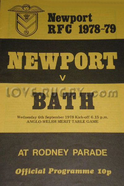 1978 Newport v Bath  Rugby Programme