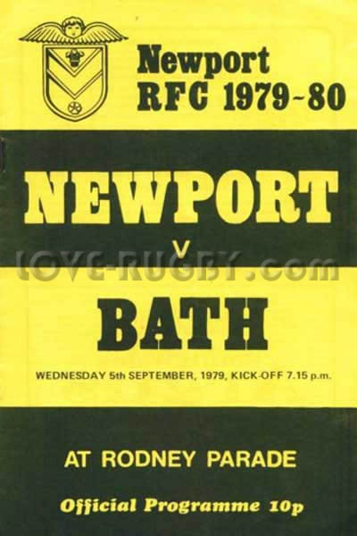 1979 Newport v Bath  Rugby Programme