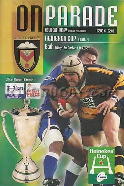 2000 Newport v Bath  Rugby Programme