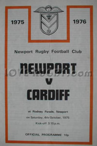 1975 Newport v Cardiff  Rugby Programme