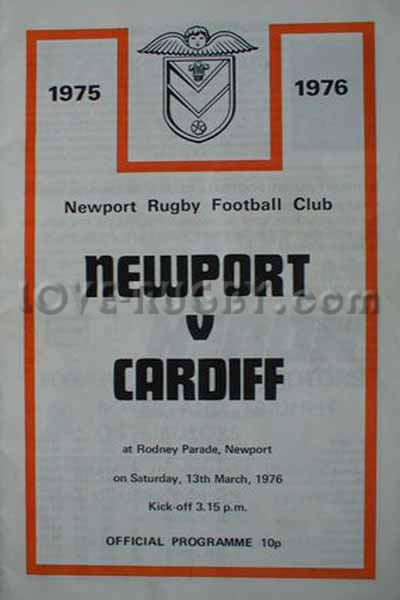 1976 Newport v Cardiff  Rugby Programme