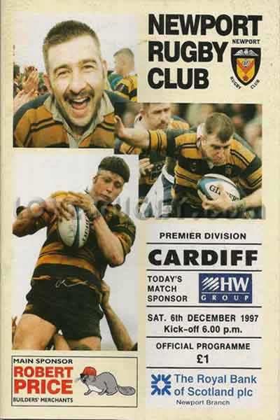 1997 Newport v Cardiff  Rugby Programme