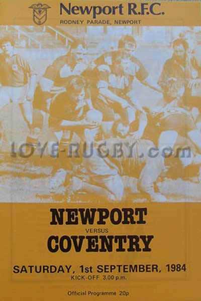 1984 Newport v Coventry  Rugby Programme