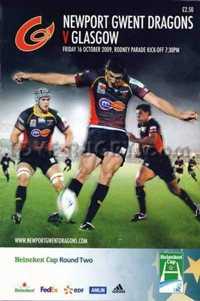2009 Newport v Glasgow  Rugby Programme