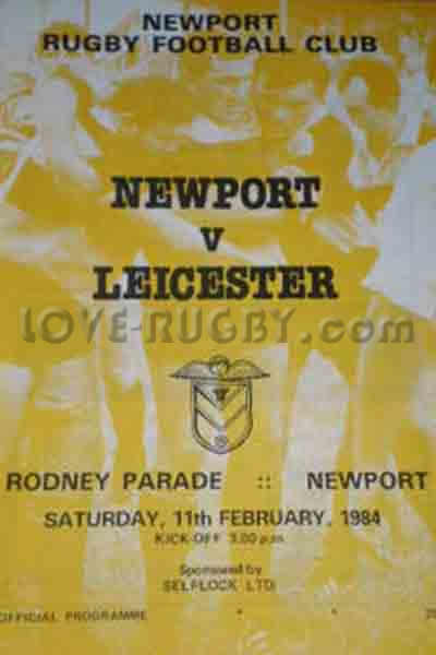 1984 Newport v Leicester  Rugby Programme