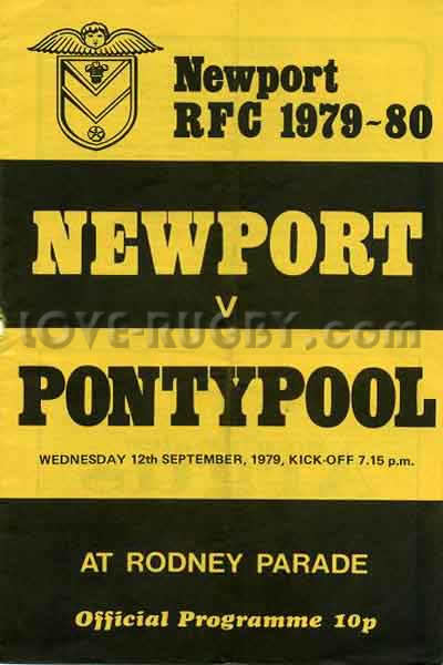 1979 Newport v Pontypool  Rugby Programme