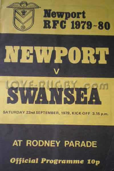 1979 Newport v Swansea  Rugby Programme