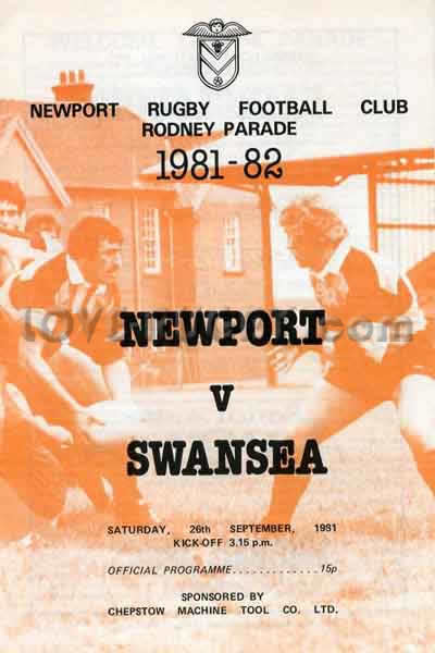 1981 Newport v Swansea  Rugby Programme