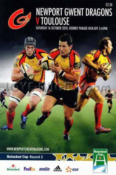 2010 Newport v Toulouse  Rugby Programme